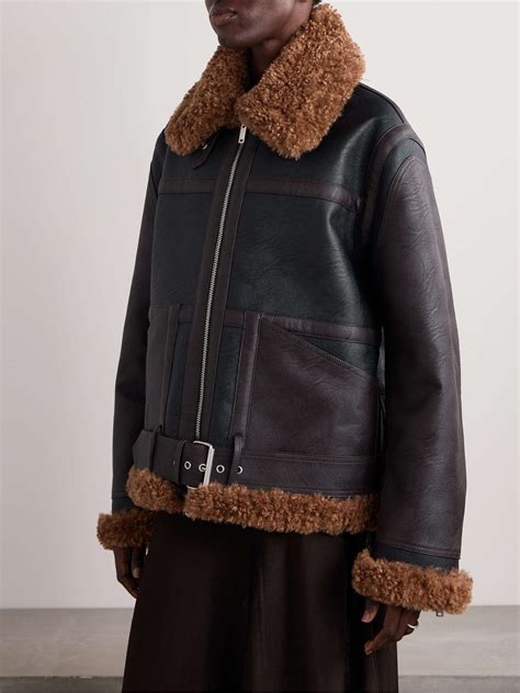 Stella Mccartney Oversized Faux Shearling Trimmed Two Tone Vegan