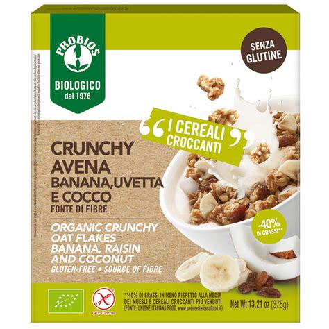 Crunchy Avena Banana Uvetta E Cocco Cuore Verde