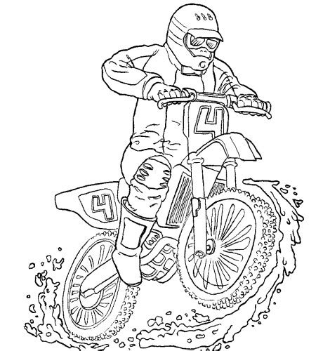 Coloriage Motocross Couleur Dessin Gratuit Imprimer