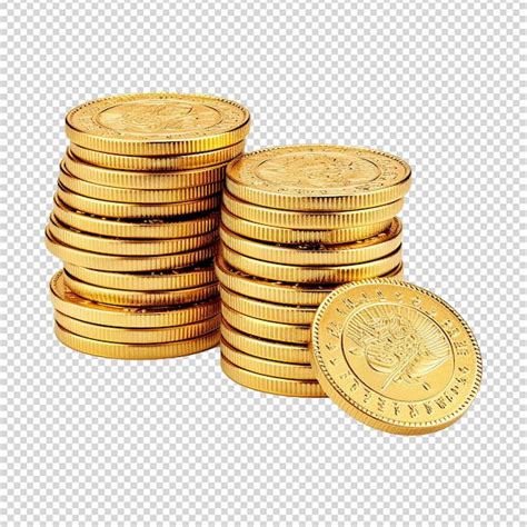 Premium Psd Gold Coin Stack Isolated On Transparent Background