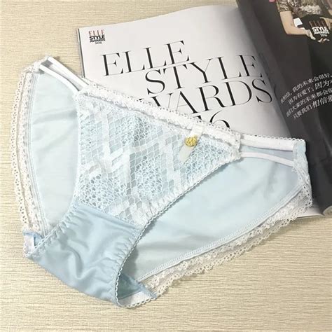 Japanese Silk Sexy Panties Cute Net Yarn Underwear Women Low Waist Jacquard Romantic Intimate