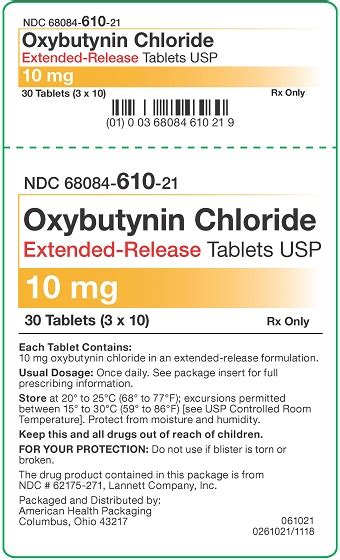 Rx Item Oxybutynin Mg Er Tab Unit Dose Package By Ahp Gen Ditropan Xl