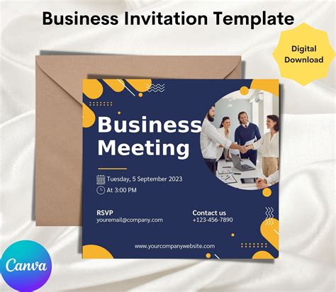 Editable Invitation Template Business Meeting Invitation Template