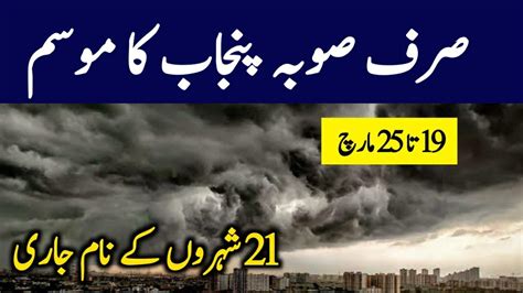 Punjab Weather Forecast For Next Days Mosam Ka Hal Today Weather