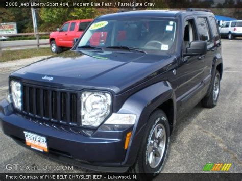 Modern Blue Pearl 2008 Jeep Liberty Sport 4x4 Pastel Slate Gray