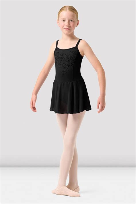 Girls Alora Camisole Skirted Leotard Black Bloch Dance Eu