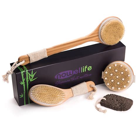 Buy Dry Brushing Body Brush Set Large Set Bamboo Natural Boar Bristle Dry Body Brushes Best