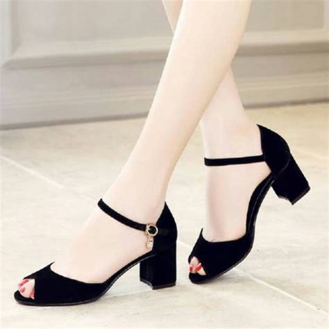 Jual IP13 SEPATU SENDAL HITAM WANITA HIGH HEELS 5cm PESTA KERJA KANTOR