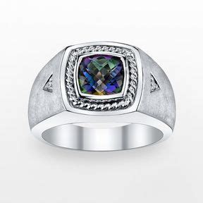 Sterling Silver Lab Created Mystic Fire Topaz Diamond Accent Ring