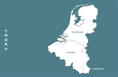 Benelux Belgium Netherlands And Luxembourg Political Map With