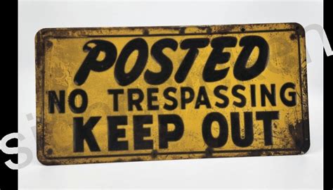 Posted No Trespassing Keep Out Vintage Looking Wall Decor Mancave