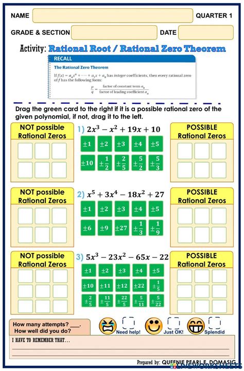 Kuta Software Infinite Algebra 2 The Rational Root Theorem - Fill ... - Worksheets Library