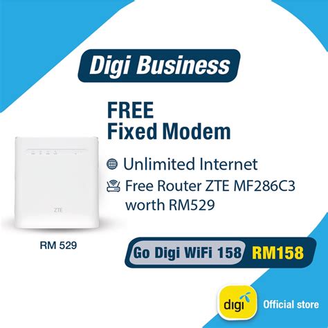 Go Digi Wifi Unlimited Broadband Free Router Zte Mf286c3 Shopee