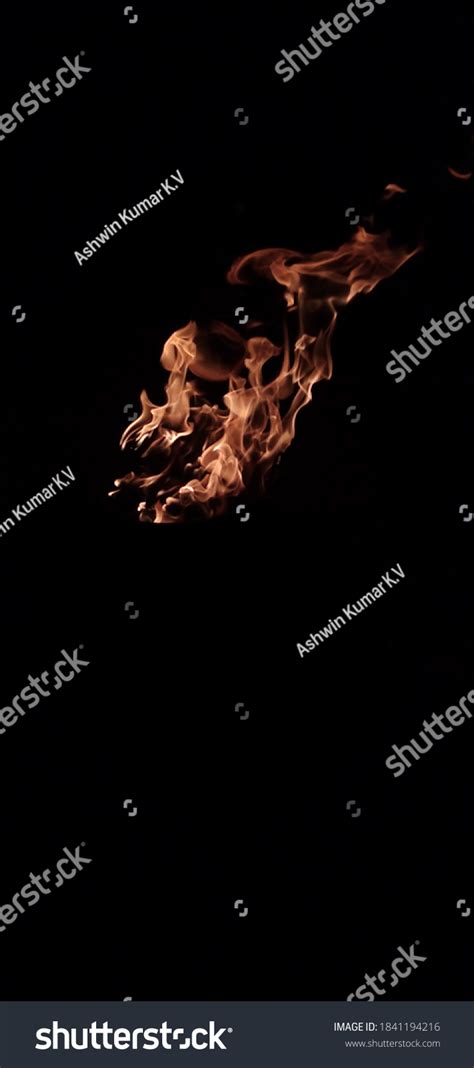 Real Fire Flaming Black Background Stock Photo 1841194216 Shutterstock