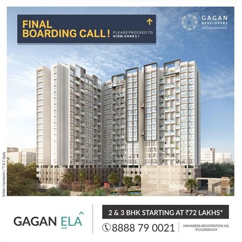 Gagan Ela 2 And 3 Bhk Millennial Homes At Nibm Road Pune Willis