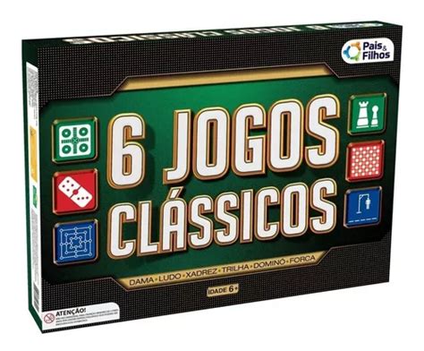 Jogos Pais E Filhos Conjunto 06 Jogos Clássicos De Tabuleiro