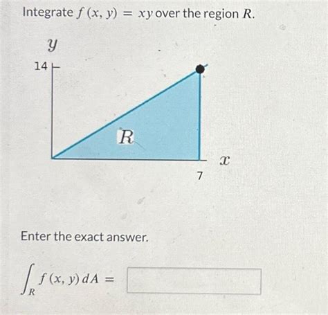 Solved Integrate F X Y Xy Over The Region R Enter The Chegg