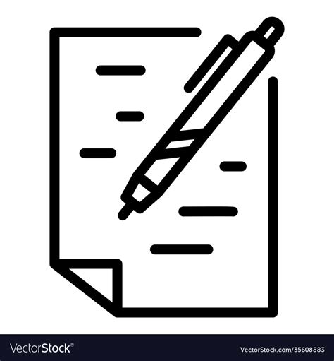 Written Test Icon Outline Style Royalty Free Vector Image