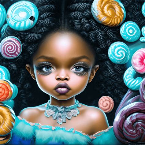 Cute Black Girl In Candyland · Creative Fabrica