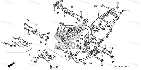 Honda Motorcycle 2004 Oem Parts Diagram For Frame