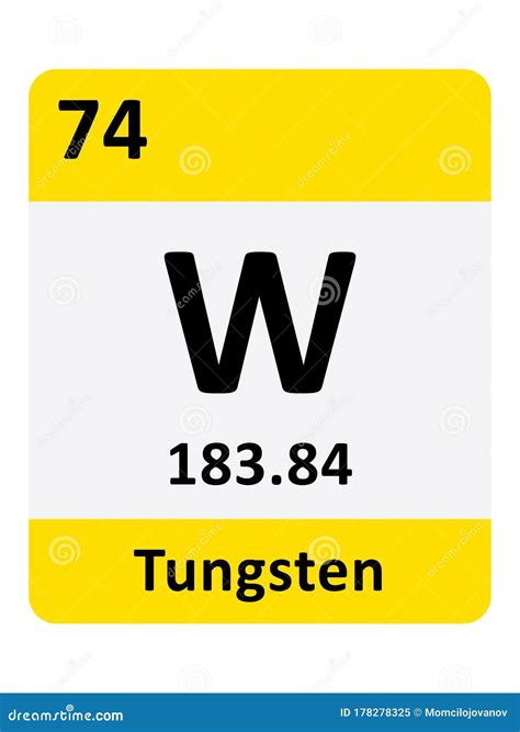 Periodic Table Symbol Of Tungsten Stock Vector Illustration Of