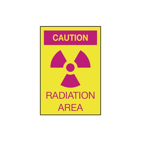 Caution Radiation Area 7 X 10 Rigid Vinyl English ICC Compliance