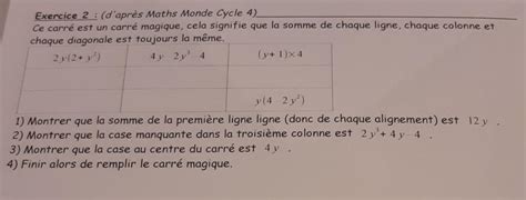 Bonjour Jai Un Exercice De Math Faire Pourriez Vous Maidez Merci