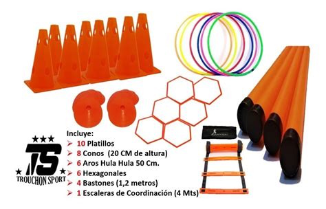 Kit Entrenamientos Deportivos Conos Platillos Escalera Env O Gratis