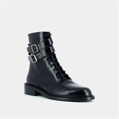 Bottines à boucles et à lacets femme en cuir noir N N N Dezibre Jonak