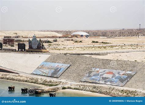 Landscape of the Suez Canal. Editorial Photo - Image of nature, boat ...