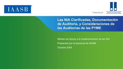 Las Nia Clarificadas Documentaci N De Auditor A Y