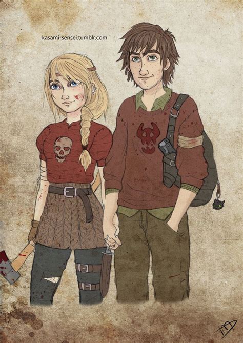 The Walking Dreamworks Hiccup And Astrid By Kasami Sensei On