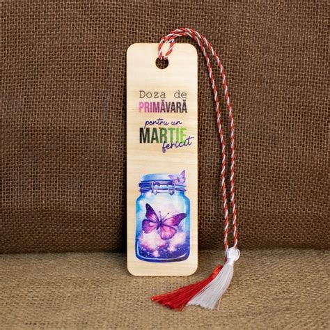 Martisor Din Lemn Semn De Carte Personalizat Doza De Primavara