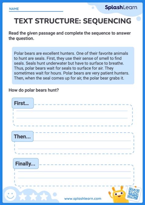 Text Structure Sequencing Worksheet