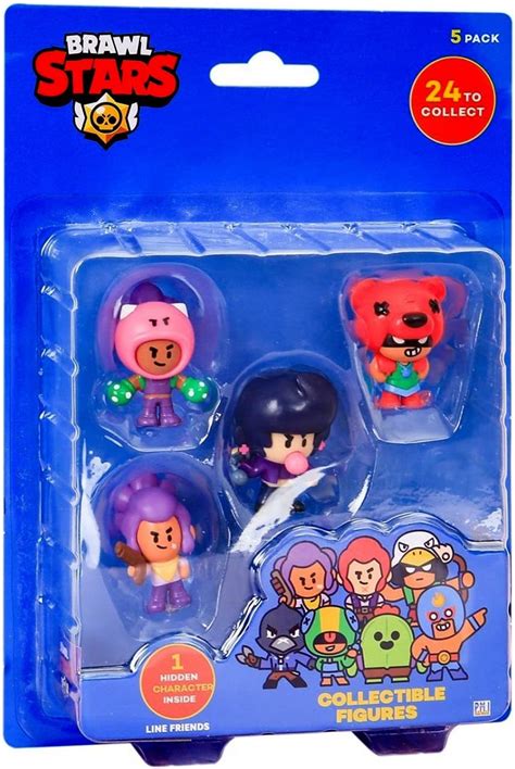 P M I Brawl Stars Collectible Figures 5 Pack Including 1 Rare