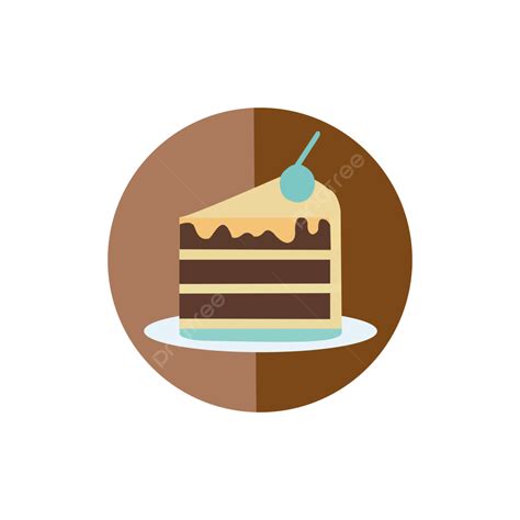 Chocolate Cake Icon Hand Drawn Painting Vector Chocolate Cake