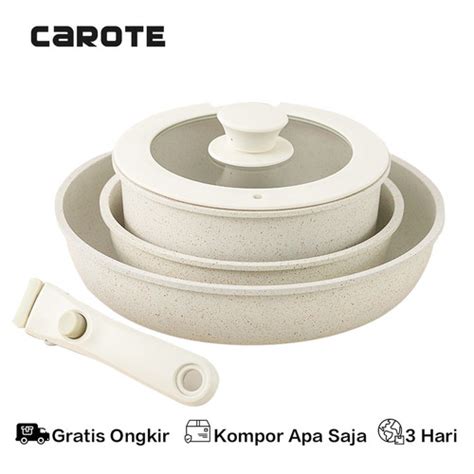 Jual Carote Panci Putih Granit Anti Lengket Set Frying Pan Kota