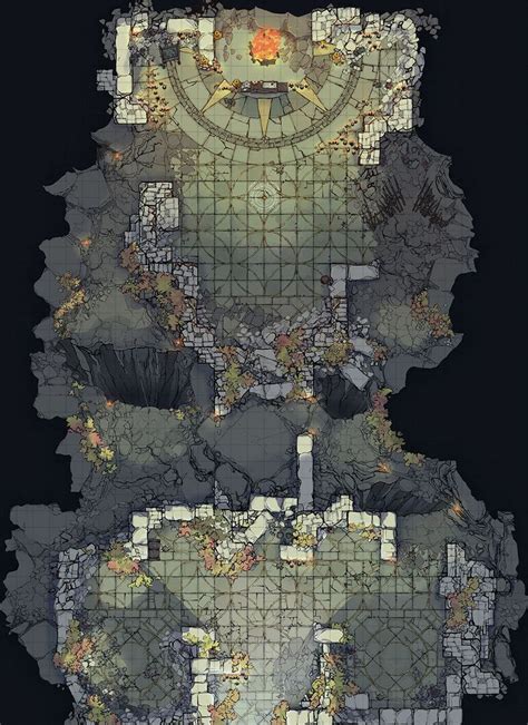 The Buried Temple Battle Map For Tabletop Rpgs