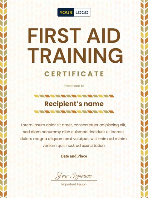 8 FREE First Aid Certificate Templates Virtualbadge Io