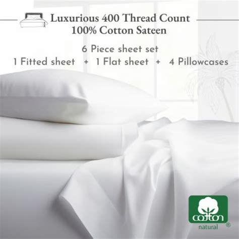 California Design Den 6 Pc Sheet Set With 4 Pillowcases 400 Thread