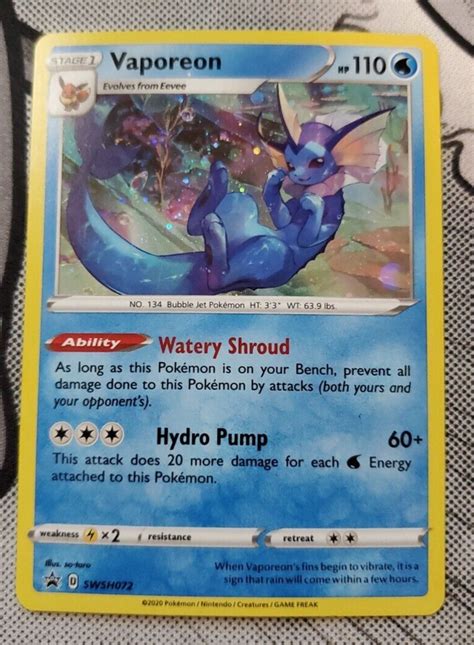 Vaporeon Swsh Black Star Promo Hd Galaxy Swirl Pokemon Sword