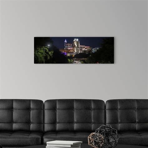 Raleigh Skyline At Night North Carolina Wall Art Canvas Prints