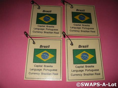 Mini Brazil Flag Capital Thinking Day Girl Scout Swaps Kids Craft Kit