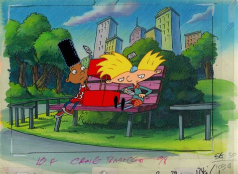 Original Hey Arnold Animation Production Art Cel And Painted