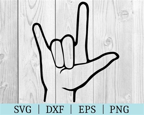 Asl I Love You Svg Sign Language Clipart Cut File Asl File Svg Dxf Eps