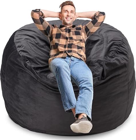 Homguava Bean Bag Chair Giant 4 Memory Foam Furniture Bean Bag Chair With Microfiber Cover