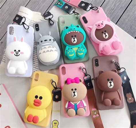 Zipper Wallet Silicone IPhone Cover Case Kawaii Phone Case Wallet