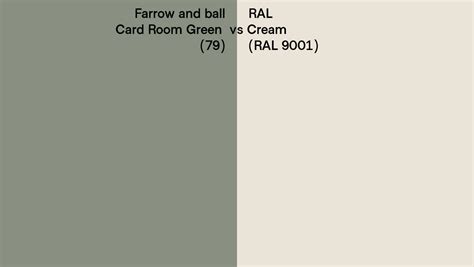 Farrow And Ball Card Room Green 79 Vs Ral Cream Ral 9001 Side By