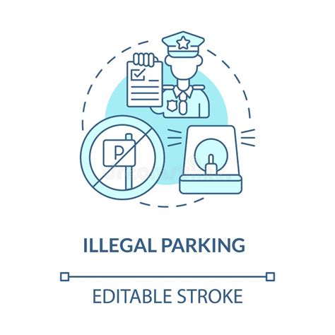 Illegal Parking Blue Concept Icon Stock Vector Illustration Of Lined