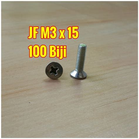 Jual Baut JF M3 X 15 Cutersink Countersunk Bolt Kepala Plus Di Lapak